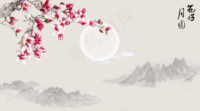 新中式中国风花鸟画电视背景墙装饰画