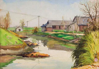 村边的小溪图片