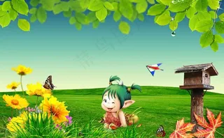 舞动春天自然景色PSD素材