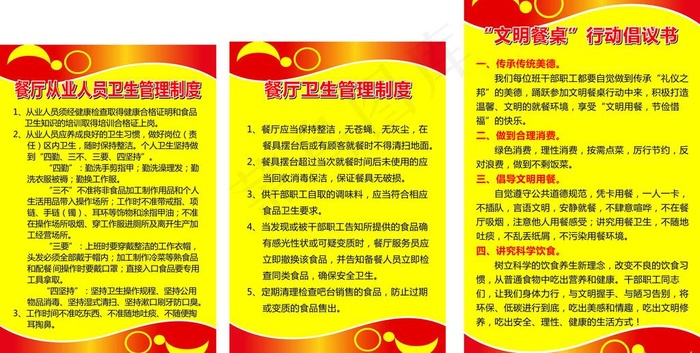 饭厅 饭店 卫生制度cdr矢量模版下载