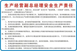 生产经营副总经理安全生产责任