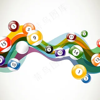 台球和彩色条形