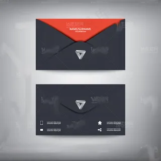 黑红简约名片设计矢量