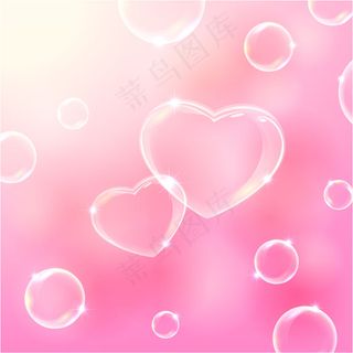 透明爱心气泡背景矢量素材