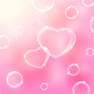 透明爱心气泡背景矢量素材