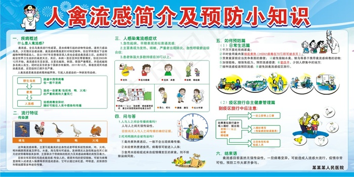 人禽流感简介及预防宣传栏矢量cdr矢量模版下载