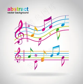 多彩五线谱矢量