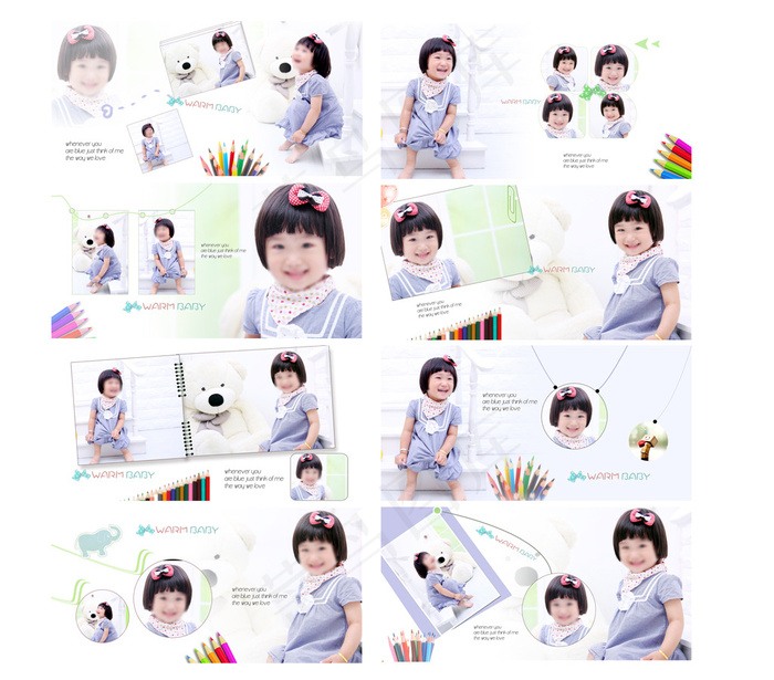 最新儿童模版儿童写真样片摄影模板(4000X2000(DPI:254))psd模版下载