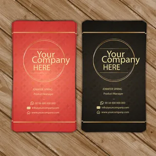 创意红色竖版名片