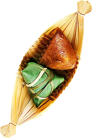 可爱端午节海报粽子赛龙舟免扣图片