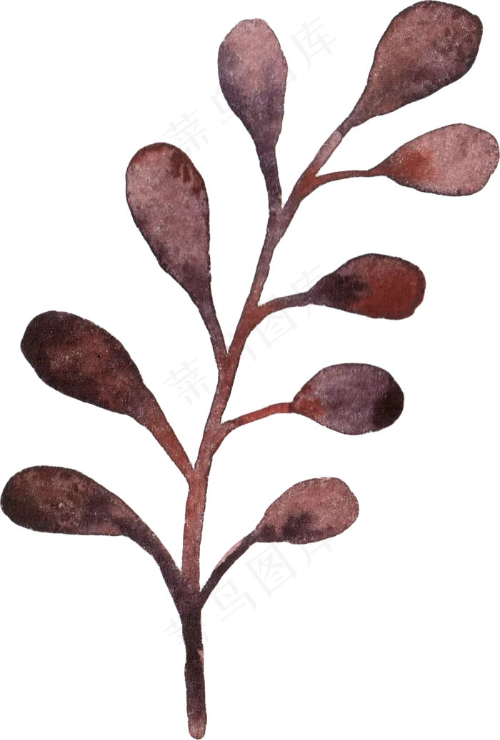 水彩画神秘的佩斯利植物插图海报请柬...(1315X1948)