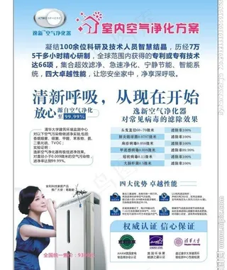 逸新空气净化器宣传展板图片