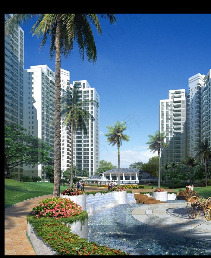 高层小区效果图图片