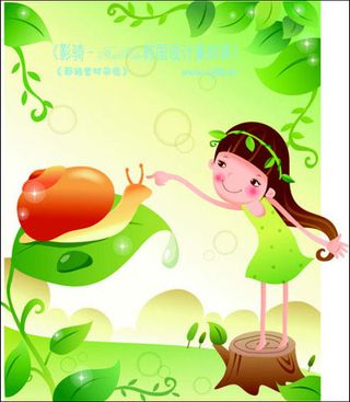 可爱卡通女孩矢量图下载