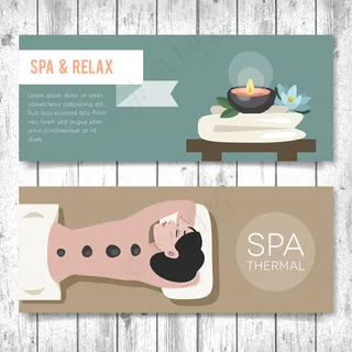 SPA美容美体养生矢量人物集合