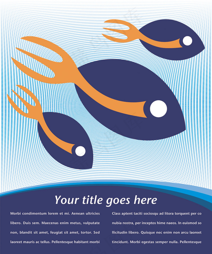 鱼主题矢量背景