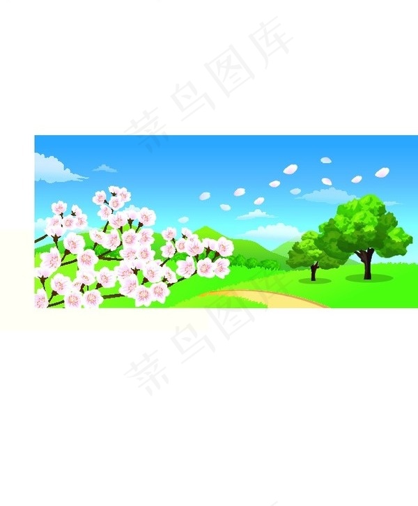 韩国春天风景矢量图18