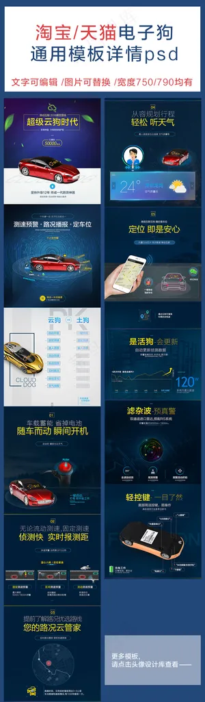 淘宝汽车电子狗预警仪宝贝详情描述页...