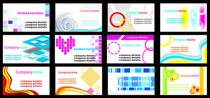 潮流曲线名片设计矢量素材