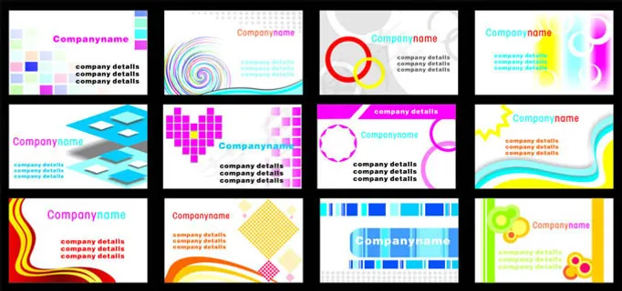 潮流曲线名片设计矢量素材