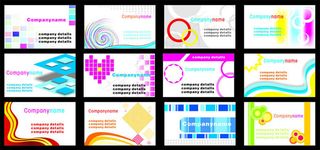 潮流曲线名片设计矢量素材