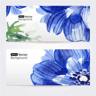 水彩花卉banner背景
