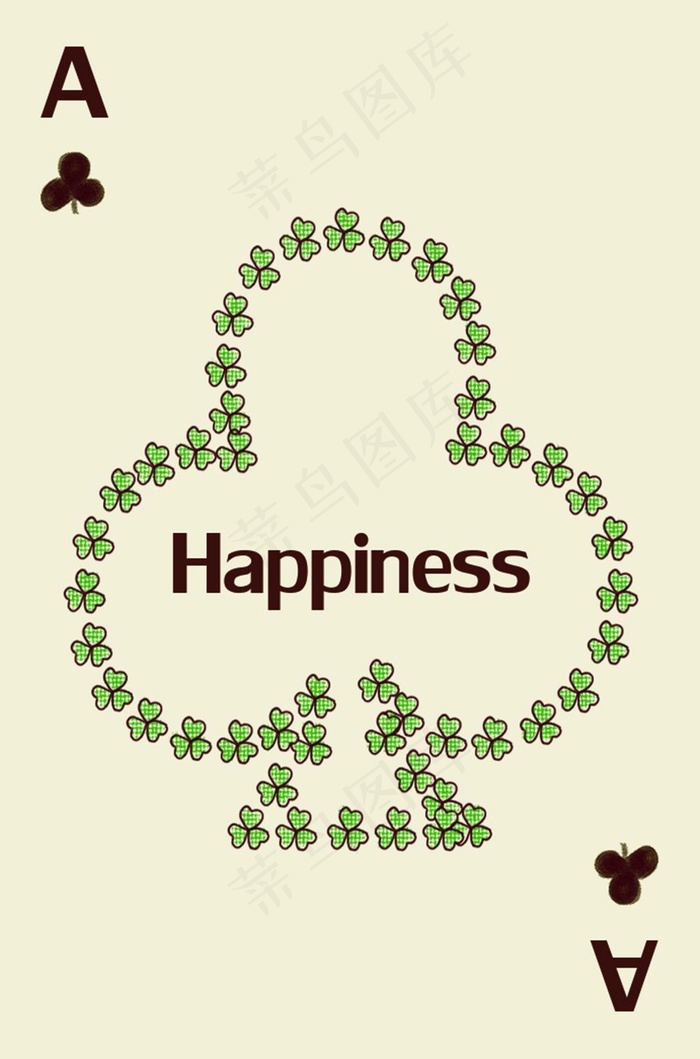 手绘扑克梅花A