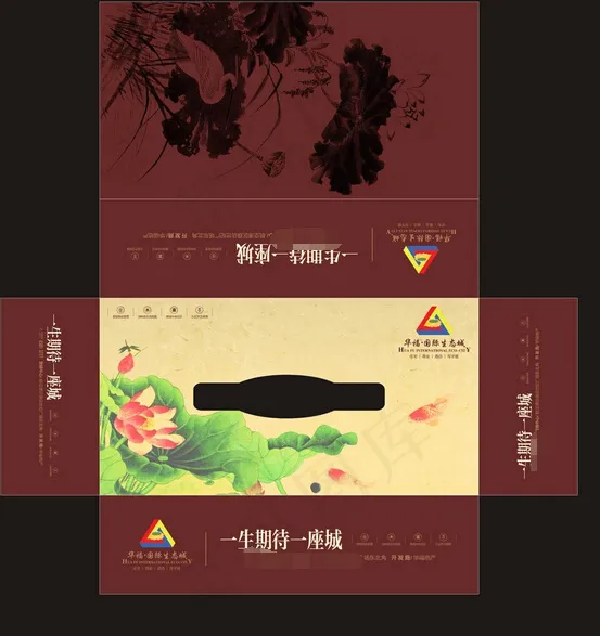 纸抽盒子cdr矢量模版下载