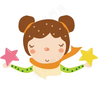 印花矢量图 婴童 星座 天枰座 色...