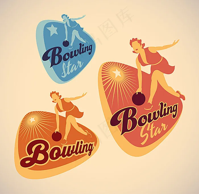 保龄球运动图标eps,ai矢量模版下载