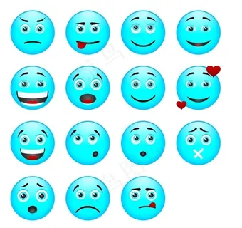 蓝色表情系列图标