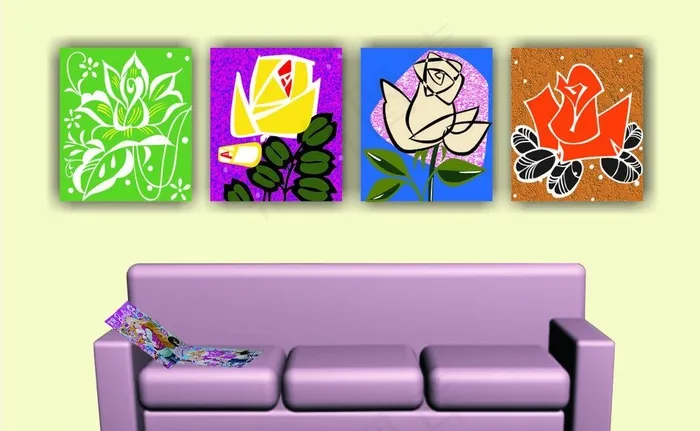 客厅效果图图片cdr矢量模版下载