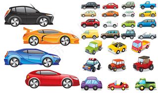 时尚手绘卡通汽车大全ai分层素材