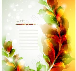 炫彩花纹背景矢量素材二