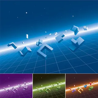 立体模块与空间感背景矢量素材