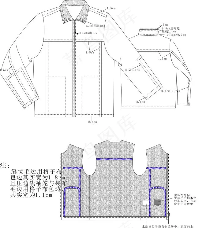 男装工艺款式图cdr矢量模版下载