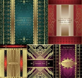 5个美丽的欧式华丽花纹背景矢量素材