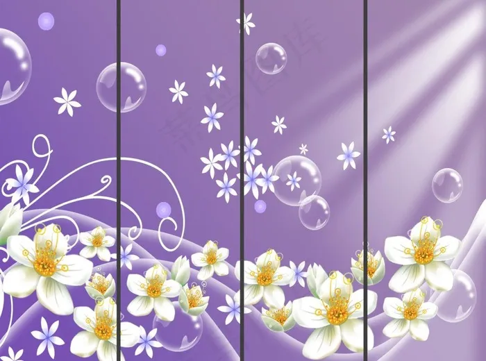 玻璃移门图案psd模版下载