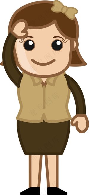 复古女孩说嗨-商业卡通人物矢量图