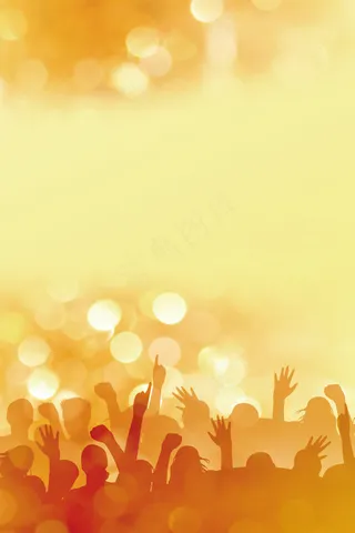 黄色 人 光圈 渐变背景