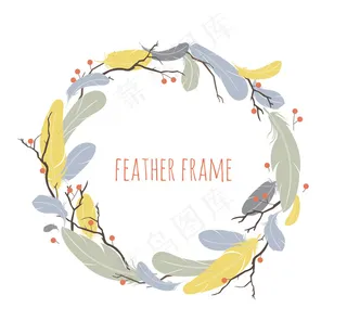 创意羽毛花环矢量素材