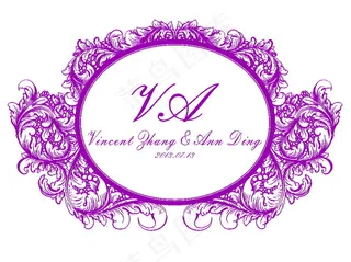 紫色婚礼主题logo设计