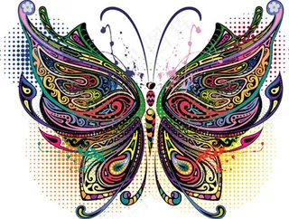 创意彩色蝴蝶印花