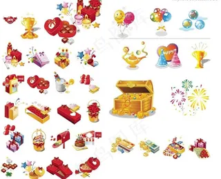 喜庆节日 礼物 失量图图片