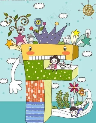 矢量儿童插画图片