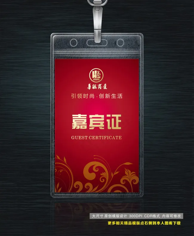 嘉宾证(210X297)cdr矢量模版下载