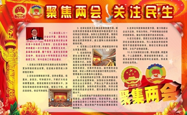 聚焦两会关注民生图片psd