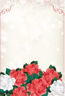 红色浪漫心形爱情展板背景图