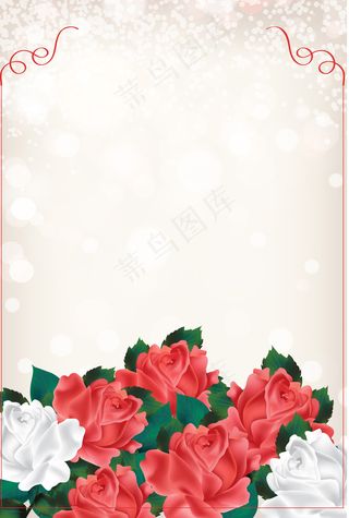 红色浪漫心形爱情展板背景图