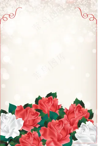 红色浪漫心形爱情展板背景图